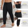 imageEkouaer Mens Pajama Pants Ultra Lightweight Pjs Bottoms Soft Sleep Jogger Pants with Pocket DrawstringBlack