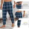 imageEkouaer Mens Pajama Pants Ultra Lightweight Pjs Bottoms Soft Sleep Jogger Pants with Pocket DrawstringGreen Plaid