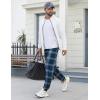 imageEkouaer Mens Pajama Pants Ultra Lightweight Pjs Bottoms Soft Sleep Jogger Pants with Pocket DrawstringGreen Plaid