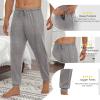 imageEkouaer Mens Pajama Pants Ultra Lightweight Pjs Bottoms Soft Sleep Jogger Pants with Pocket DrawstringGrey Heather