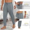 imageEkouaer Mens Pajama Pants Ultra Lightweight Pjs Bottoms Soft Sleep Jogger Pants with Pocket DrawstringLight Grey
