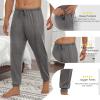 imageEkouaer Mens Pajama Pants Ultra Lightweight Pjs Bottoms Soft Sleep Jogger Pants with Pocket DrawstringMgray