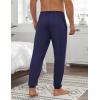 imageEkouaer Mens Pajama Pants Ultra Lightweight Pjs Bottoms Soft Sleep Jogger Pants with Pocket DrawstringNavy