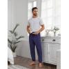 imageEkouaer Mens Pajama Pants Ultra Lightweight Pjs Bottoms Soft Sleep Jogger Pants with Pocket DrawstringNavy
