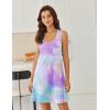 imageEkouaer Nightgowns for Women Cotton Night Gown Tank Sleeveless Sleepshirt Racerback Nightdress Chemise Sleepwear SXXXLBlue Tie Dye