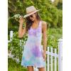 imageEkouaer Nightgowns for Women Cotton Night Gown Tank Sleeveless Sleepshirt Racerback Nightdress Chemise Sleepwear SXXXLBlue Tie Dye