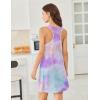 imageEkouaer Nightgowns for Women Cotton Night Gown Tank Sleeveless Sleepshirt Racerback Nightdress Chemise Sleepwear SXXXLBlue Tie Dye