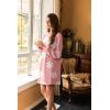 imageEkouaer Nightgowns for Women Long Sleeve Sleep Shirts Waffle Knit Nightshirts Soft Sleep Dress Oversized SleepwearFloral Pink