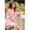 imageEkouaer Nightgowns for Women Long Sleeve Sleep Shirts Waffle Knit Nightshirts Soft Sleep Dress Oversized SleepwearFloral Pink