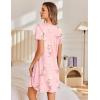 imageEkouaer Nightgowns for Women Pleated Sleep Shirts Short Sleeve Night Shirts Lace Trim Night Gown Ladies Sleep DressLily Elegance