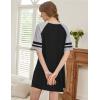 imageEkouaer Nightgowns for Women Short Sleeve Sleepshirts Crew Neck Nightshirts Color Block Pajamas Dress Soft SleepwearBlack