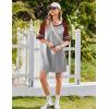 imageEkouaer Nightgowns for Women Short Sleeve Sleepshirts Crew Neck Nightshirts Color Block Pajamas Dress Soft SleepwearLight Grey