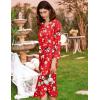 imageEkouaer Womens Long Nightgowns Plaid Sleepwear Soft Loose Nightshirt 34 Sleeve Plus Size Housecoat with Button ampamp PocketsChristmas Print