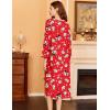imageEkouaer Womens Long Nightgowns Plaid Sleepwear Soft Loose Nightshirt 34 Sleeve Plus Size Housecoat with Button ampamp PocketsChristmas Print