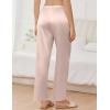 imageEkouaer Womens Silk Satin Pajama Pants Comfy Pj Pants for Women Elastic Waist Ladies Sleep Bottoms with Side PocketsChampagne
