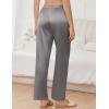 imageEkouaer Womens Silk Satin Pajama Pants Comfy Pj Pants for Women Elastic Waist Ladies Sleep Bottoms with Side PocketsDark Gray