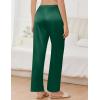 imageEkouaer Womens Silk Satin Pajama Pants Comfy Pj Pants for Women Elastic Waist Ladies Sleep Bottoms with Side PocketsDark Green