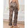 imageEkouaer Womens Silk Satin Pajama Pants Comfy Pj Pants for Women Elastic Waist Ladies Sleep Bottoms with Side PocketsLeopard