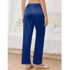 imageEkouaer Womens Silk Satin Pajama Pants Comfy Pj Pants for Women Elastic Waist Ladies Sleep Bottoms with Side PocketsNavy Blue