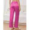 imageEkouaer Womens Silk Satin Pajama Pants Comfy Pj Pants for Women Elastic Waist Ladies Sleep Bottoms with Side PocketsPink Leopard