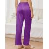 imageEkouaer Womens Silk Satin Pajama Pants Comfy Pj Pants for Women Elastic Waist Ladies Sleep Bottoms with Side PocketsPurple