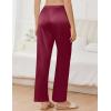 imageEkouaer Womens Silk Satin Pajama Pants Comfy Pj Pants for Women Elastic Waist Ladies Sleep Bottoms with Side PocketsWine Red