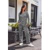 imageEkouaer Womens Waffle Knit Pajama Sets Comfy Long Sleeve Lounge Sets 2 Piece Matching Pj Sets with PocketsBlack and White Stripes