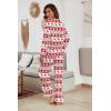 imageEkouaer Womens Waffle Knit Pajama Sets Comfy Long Sleeve Lounge Sets 2 Piece Matching Pj Sets with PocketsChristmas Snowflake Deer