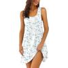 imageEkouaer Nightgowns for Women Cotton Night Gown Tank Sleeveless Sleepshirt Racerback Nightdress Chemise Sleepwear SXXXLBlue Floral
