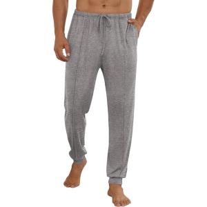 imageEkouaer Mens Pajama Pants Ultra Lightweight Pjs Bottoms Soft Sleep Jogger Pants with Pocket DrawstringGrey Heather