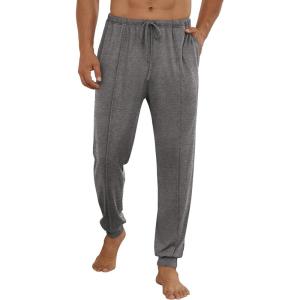 imageEkouaer Mens Pajama Pants Ultra Lightweight Pjs Bottoms Soft Sleep Jogger Pants with Pocket DrawstringMgray