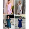 imageEkouaer Womens Cotton Nightgown Ladies Short Sleeve Sleepshirt V Neck Button Down Night Gowns Casual House DressGrey Star