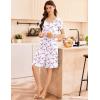 imageEkouaer Womens Cotton Nightgown Ladies Short Sleeve Sleepshirt V Neck Button Down Night Gowns Casual House DressPink Floral