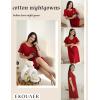 imageEkouaer Womens Cotton Nightgown Ladies Short Sleeve Sleepshirt V Neck Button Down Night Gowns Casual House DressWine Red