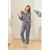 imageEkouaer 2 Pack Women Pajama Long Sleeve Sleepwear Soft Loungewear Pjs Sets with Pockets SXXLBlackGrey