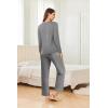 imageEkouaer 2 Pack Women Pajama Long Sleeve Sleepwear Soft Loungewear Pjs Sets with Pockets SXXLBlackGrey