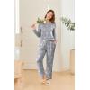 imageEkouaer 2 Pack Women Pajama Long Sleeve Sleepwear Soft Loungewear Pjs Sets with Pockets SXXLBlackGrey Star Print