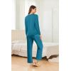 imageEkouaer 2 Pack Women Pajama Long Sleeve Sleepwear Soft Loungewear Pjs Sets with Pockets SXXLBlue GreenBlack