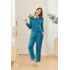 imageEkouaer 2 Pack Women Pajama Long Sleeve Sleepwear Soft Loungewear Pjs Sets with Pockets SXXLBlue GreenBlack