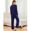 imageEkouaer 2 Pack Women Pajama Long Sleeve Sleepwear Soft Loungewear Pjs Sets with Pockets SXXLNavy Blue DotsLeopard Print