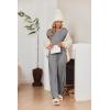 imageEkouaer 2 Pack Women Pajama Long Sleeve Sleepwear Soft Loungewear Pjs Sets with Pockets SXXLPinkGrey
