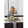imageEkouaer 2 Pack Women Pajama Long Sleeve Sleepwear Soft Loungewear Pjs Sets with Pockets SXXLPinkGrey