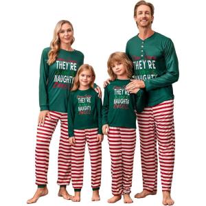 imageEkouaer Family Christmas Pajamas Matching Sets Womens Mens Pjs Long Sleeve Sleepwear Holiday Lounge SetsGreendean Santa