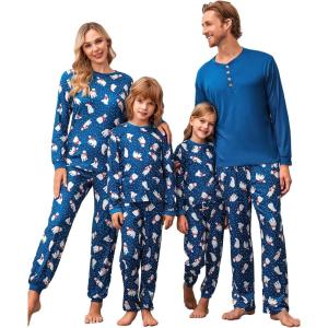 imageEkouaer Family Christmas Pajamas Matching Sets Womens Mens Pjs Long Sleeve Sleepwear Holiday Lounge SetsNavypolar Bear