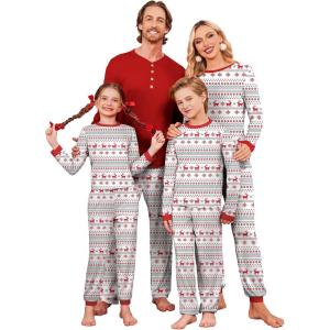 imageEkouaer Family Christmas Pajamas Matching Sets Womens Mens Pjs Long Sleeve Sleepwear Holiday Lounge SetsRed Elk