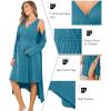 imageEkouaer Maternity Nursing Gown and Robe Set Labor Delivery Nursing Nightgowns for Breastfeeding Pregnancy ClothesBlue Green