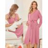 imageEkouaer Maternity Nursing Gown and Robe Set Labor Delivery Nursing Nightgowns for Breastfeeding Pregnancy ClothesCoral Pink