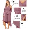 imageEkouaer Maternity Nursing Gown and Robe Set Labor Delivery Nursing Nightgowns for Breastfeeding Pregnancy ClothesGrey Red