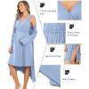 imageEkouaer Maternity Nursing Gown and Robe Set Labor Delivery Nursing Nightgowns for Breastfeeding Pregnancy ClothesLight Blue
