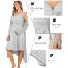 imageEkouaer Maternity Nursing Gown and Robe Set Labor Delivery Nursing Nightgowns for Breastfeeding Pregnancy ClothesLight Grey Stripe